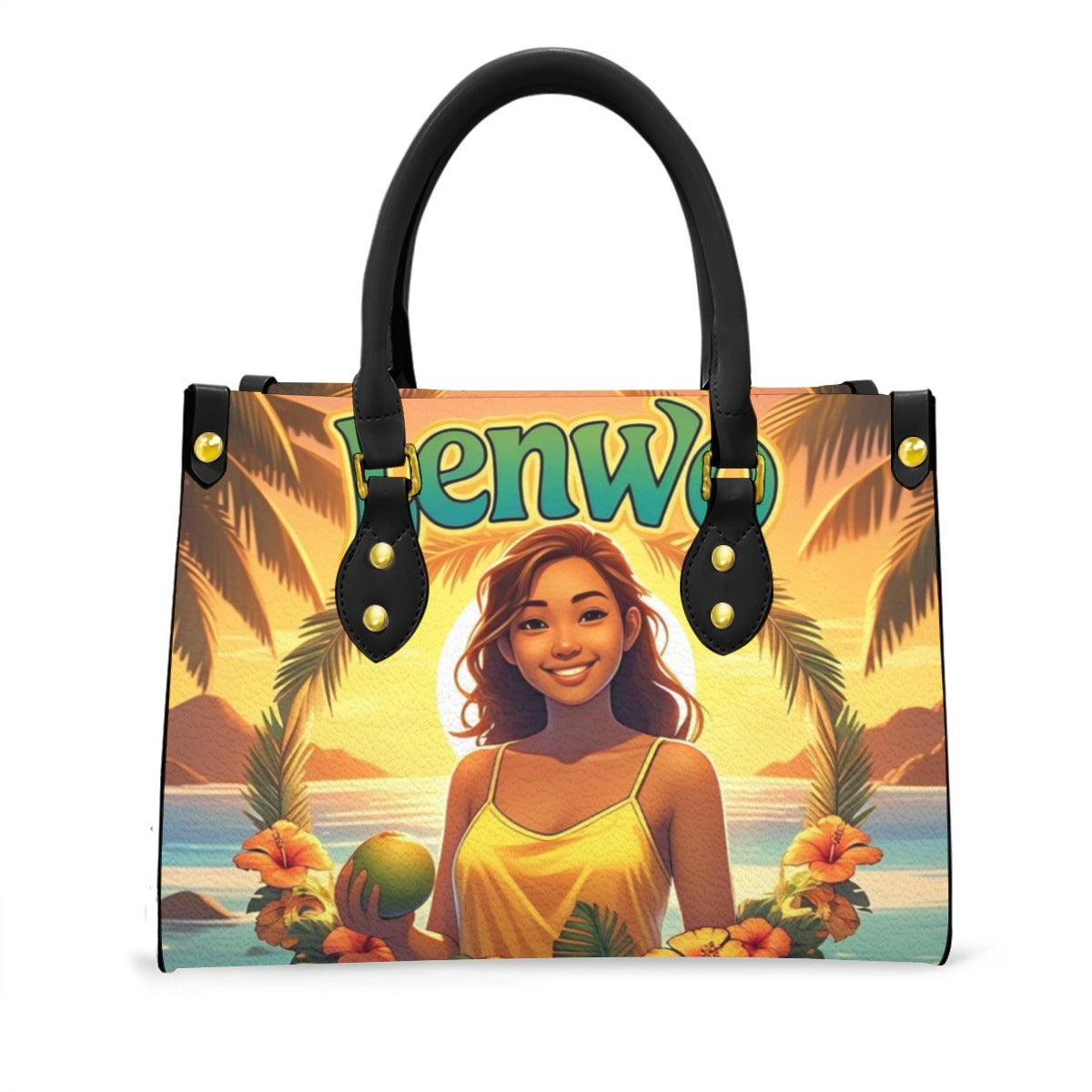Women's Tote Bag With Black Handle